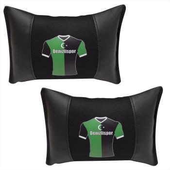 Auto Nackenkissen Nackenpolster Leder und gesticktes Polster Design Türkische Mannschaft Denizli Denizlispor Fussballtrikot